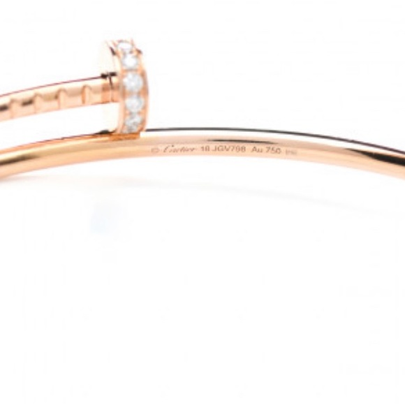 Authentic Cartier 18K pink Gold Juste Un Clou with diamonds size 18 - Picture 2 of 6